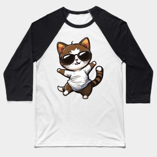 Cat wearing sunglasses cool choco cat Baseball T-Shirt